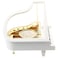 Elegant White Piano Music Box with Golden Accents &ndash; Classical Vintage Design   Wind-Up Musical Jewelry Box   Decorative Piano Miniature for Home Decor, Gift