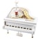 Elegant White Piano Music Box with Golden Accents &ndash; Classical Vintage Design   Wind-Up Musical Jewelry Box   Decorative Piano Miniature for Home Decor, Gift