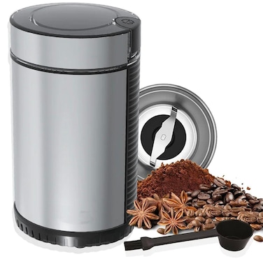 Homotronics Electric Coffee Grinder 90g – 150W Powerful Copper Motor, Stainless Steel Blades for Coffee Beans, Spices, Nuts – Fast & Fine Grinding, Compact & Easy to Use