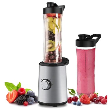 Personal Blender for Shakes and Smoothies 350W&ndash; Portable Mini Blender with 2 BPA-Free Bottle 610ml, Stainless Steel Blades, One-Touch Operation  for Home, Gym, or Travel