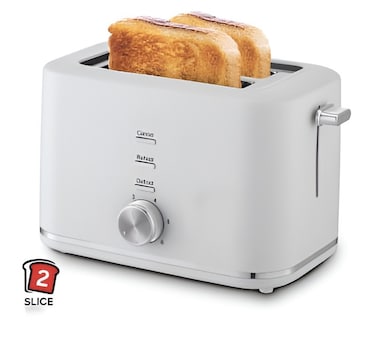 2 Slice Bread Toaster &ndash; 800W Cool Touch Toaster with 6 Browning Settings, Reheat/Defrost/Cancel Functions, Auto Shut-Off &amp; Slide-Out Crumb Tray &ndash; Compact Electric Toaster for Breakfast