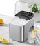 Ice Maker Machine 1.6L &ndash; 12kg/24hrs Capacity, Two Ice Cube Sizes (Small &amp; Large), Fast Ice Making, Compact Countertop Design &ndash; Silver Finish