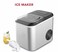 Ice Maker Machine 1.6L &ndash; 12kg/24hrs Capacity, Two Ice Cube Sizes (Small &amp; Large), Fast Ice Making, Compact Countertop Design &ndash; Silver Finish
