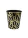 Black Plastic Trash Can with Gold-Edged Pattern &acirc;&euro;&ldquo; 26&Atilde;&mdash;24.5 cm   Modern, Compact &amp; Stylish Waste Bin