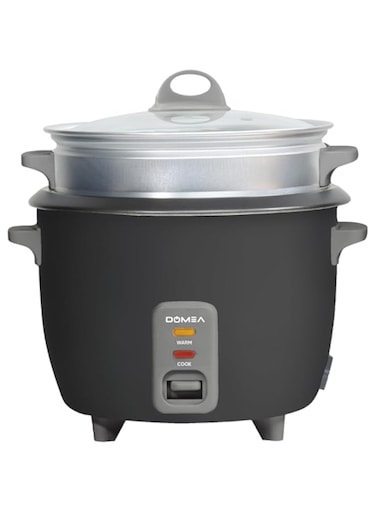 DOMEA 1L Electric Rice Cooker &amp; Food Steamer, 400W Fast Cooking with Removable Nonstick Pot, Extendable Steamer Tray, Cook Rice, Vegetables, Soups, Stews, Porridge, Auto Keep-Warm Function