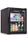 40L Glass Door Absorption Minibar, Zero Noise Room Beverage Cooler, Made in T&uuml;rkiye, RMB-40A (All Black Edition)