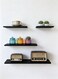 Decorative Floating Wall Mounted Shelves with Stylish Invisible Brackets, Modern Faux Wood Storage with Matte Finish for Bedroom, Living Room, Bathroom, Kitchen D&Atilde;&copy;cor, 4 Piece (Black)