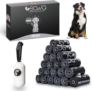 Dog Poop Bags, Lavender Scented with Dispenser 20 Rolls 300 Pack of Thick Poo Bags and Leash Clip for Doggy Cat Puppy Large Biodegradable leak Proof Eco- Friendly Dog Waste Bags, Pet Dog Supplies