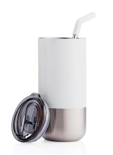 Larsen BORCULO - CHANGE Collection Insulated Tumbler with Reusable Straw - White