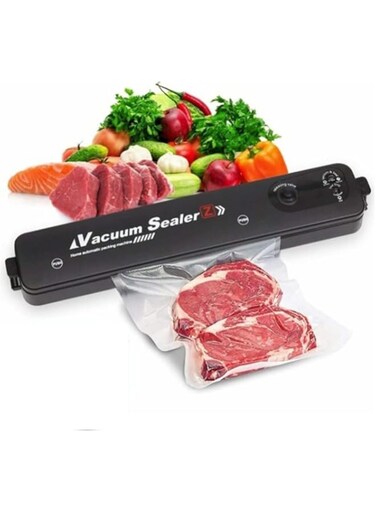 Skylar Automatic Vacuum Food Sealer Machine with 10 Sealing Bags For Food Preservation &ndash; One-touch Advance Function with Instant Seal Technology and LED Indicator &ndash; Multi-purpos Packing Machine