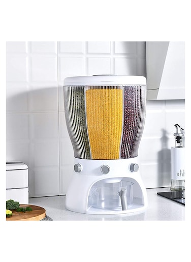 Rotatable 4 Grid Food Storage Container Food Dispenser 20 Kg Capacity