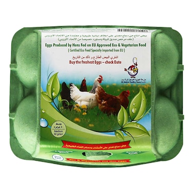Al Jazira Eco and Vegetarian Feed Hens Eggs, 6 PCS