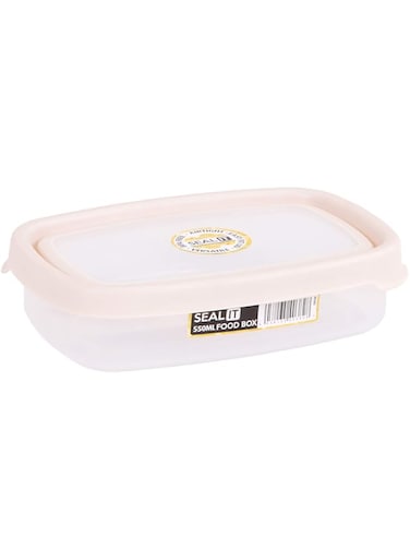 Wham Seal It Rectangular Food Box, Cream - 550 Ml - Clear/Cream