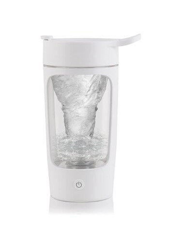 EQURA Electric Protein Shaker Bottle, 650ml USB Rechargeable Blender Bottles, Shaker Bottles for Protein Mixes with BPA Free, Portable Vortex Mixer Cup for Fitness - White