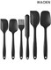 Silicone Spatula Set of 6 , High Temperature Resistant , Food Grade Silicone , Dishwasher Safe , for Baking , Cooking ,Suitable for brushing oil to prevent sticking, cake making, stir frying filling, and assisting in shaping , black .