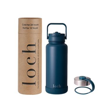 Loch 900ml (32 Oz) Monochrome Stainless Steel Bottle Petrol Blue