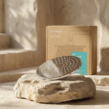 رأس دش مطري أزرق نقي مطلي بالكروم