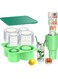Ice Cube Tray, Silicone ice Cube Set with lid Makes 4 Hollow Cylinder Ice Cube Molds, Ice Making Silicone Mold, for Freezer, Ice Drink, Juice, Whiskey, Cocktail, Summer Gifts
