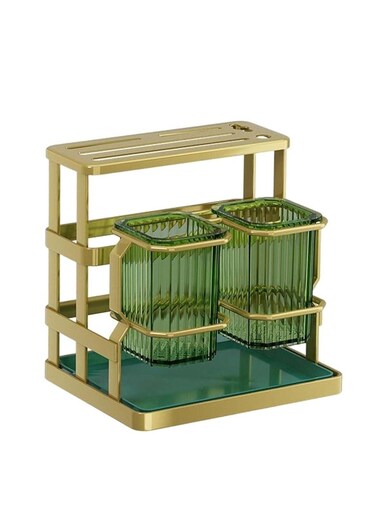 Chopstick &amp; Knife Holder Gold &amp; Green