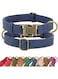 Didog Soft Leather Dog Collar, Durable Heavy Duty Dog Collars with Quick Release Metal Buckle, Adjustable Dog Collar Leather for Small Dogs, Blue, S