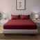 MUSA Striped 3 Piece Fitted Sheet Set California King Size - Burgundy