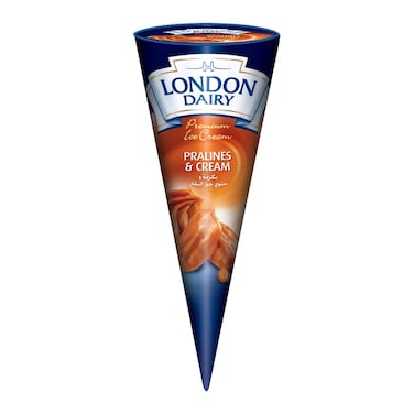 London Dairy Pralines and Cream Ice Cream Cone, 120ml