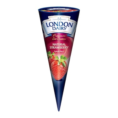 London Dairy Natural Strawberry Ice Cream Cone, 120ml