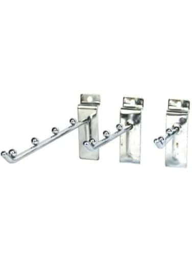 Robustline Chrome Plated Slide Board Ball Type Straight Assorted Slat Wall Display Hooks for Panel, Single Rod Heavy Duty Metal Slat Wall Hooks (10 Ball)