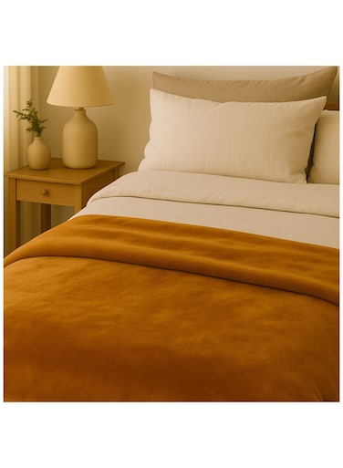 Decor Flannel Blanket &acirc;&euro;&ldquo; Single (150x200 cm) &acirc;&euro;&ldquo; Solid Orange   Ultra-Soft, Premium Brushed Polyester, All-Season Comfort
