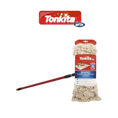 Tonkita Rapid Cotton Flat Mop with Stick - Effortless Efficiency for Comprehensive Floor Cleaning