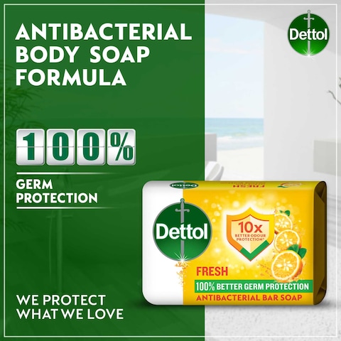 Dettol Fresh Bathing Soap, Citrus &amp; Orange Blossom Scent, 165g