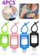 Pack Travel Size Plastic Clear Bottles w/Silicone Sleeve Refillable Empty Squeeze Containers Leakproof Flip Cap Keychain Bottles Hand Sanitizer Holder for Backpack Travel Outdoor (60ml)