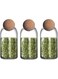ATK_3 Pcs Cork Glass Jar-Spell jar-Glass Bottle-Cork Ball Jar-Storage jar-round spice jars glass-Jar Coffee Bean-Jar Ball Cork Round Glass Bottles with Cork Glass Canisters. (800 ML)