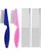 Set of 4,Professional Pet Grooming Comb, Dog Cat Grooming Comb Pet Tear Stain Remover Combs Fine Tooth Grooming Removal Too Dematting Comb for Dogs Cats, for Small, Medium, Large Pets Hair