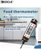 Display Digital Food Thermometer with Stainless Steel Probe Accurate Cooking Temperature for BBQ Baking Grilling Easy to Read Large Screen Includes LR44 Battery
