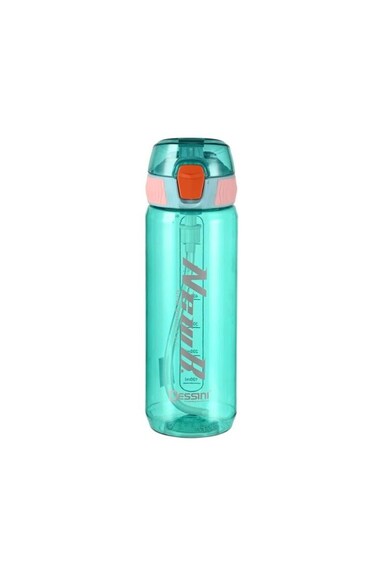 650ml Water Bottle Dual Tone Non-Toxic BPA Free - Fast Flow - Flip Top Leak Proof Lid and One Click Open,Turquoise/Blue