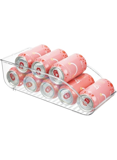 mDesign Large Plastic Pop/Soda Can Dispenser Storage Organizer Bin For Kitchen Pantry, Countertops, Cabinets, Refrigerator, Freezer - Bpa Free, Food Safe - 13.5" Long - Clear