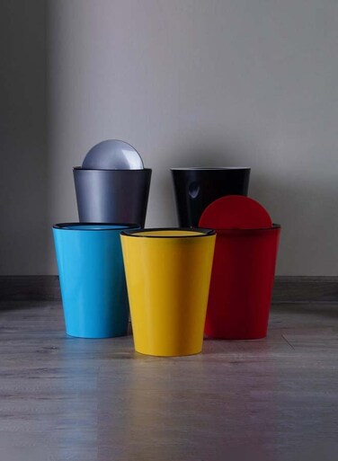Home Essential Waste Bin W/LID 8.5L - Silver