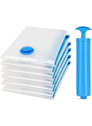 Vacuum Storage Bags Set with Electric Pump &amp; Hand Pump &acirc;&euro;&ldquo; Space Saver Compression Bags for Clothes, Blankets, Pillows, Travel &amp; Home Storage