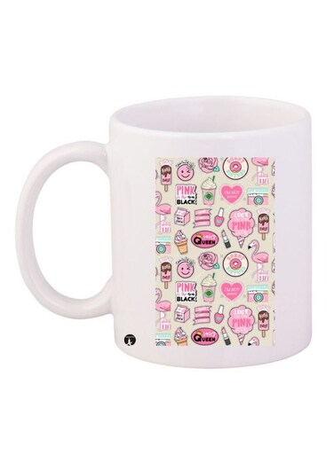 Ice Cream Printed Coffee Mug White/Pink
