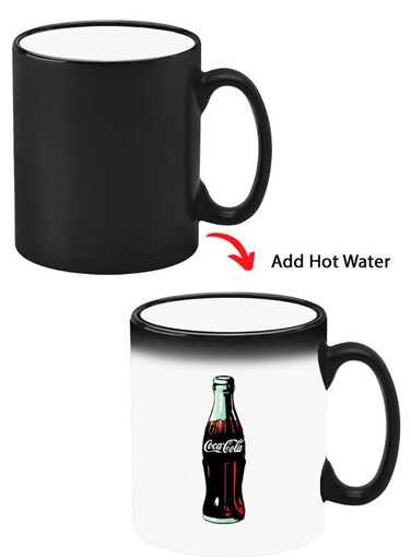 Color Changing Heat Sensitive Ceramic Mug, Image Revealed When HOT Liquid is Added! Coke