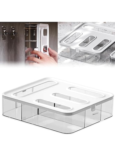 Tazweeq Zip lock Bag Organizer, Acrylic Zip Lock Bag Organizer for Kitchen Drawer or Wall