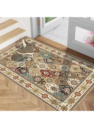 Cestbella Entrance Door Mat, Non Slip Front Doormat with Rubber Backing Low Profile Floor Carpet, Indoor Outdoor Rectangular Entryway Door Rug Easy to Clean Boho Mat for Bathroom Porch Kitchen 50*80cm