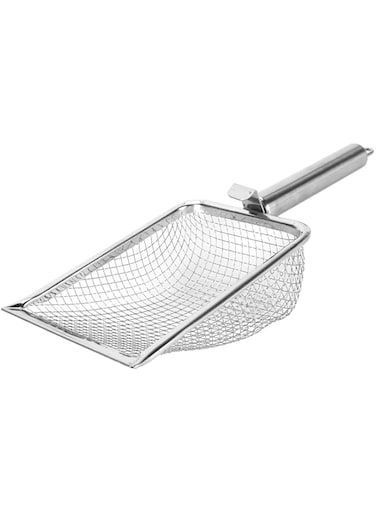 Cryfokt Rustproof Cat Litter Scoop, Stainless Steel Fast Sifting Kitten Poop Lifter, Portable Kitty Litter Scoop, Multi Functional Fine Holes Cat Litter Pooper Scooper for All Cat Litter