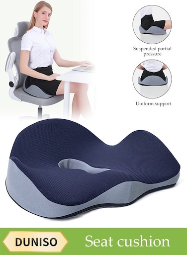 Memory Foam Seat Cushion, Multi Functional Waist Protection Cushion for Pressure Relief, Back Pain Relief, Sciatica, Lower Back and Spine Support, Hemorrhoid Pain Relief,Comfortable and Breathable, Removable and Washable