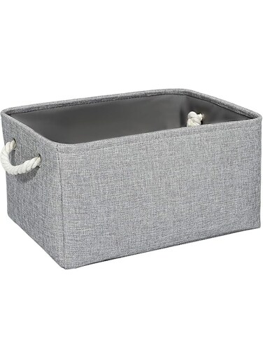 Closet Storage Bins, Foldable Fabric Storage Box, Linen Storage Baskets with Rope Handle, Toys Storage Bins Clothes Storage Containers Organizers for Organizing Toys, Books, Shelves (L:41*31*20cm)