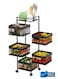 5-Tier Rotating Storage Rack Rotatable square shape Storage Shelf Vegetable And Fruits Storage Organizer Household Shelf For Kitchen And Living Room Bathroom Space Saving Multi-Purpose Rack