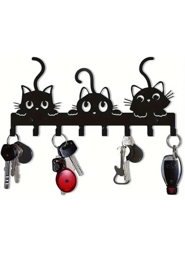 FITOnePRO Key Holder Wall Mount, Metal 8 Hooks, Keys Organizer Rack for Doorway ，Decoration and Functional Items for Home ，Housewarming Gifts (Design 3)