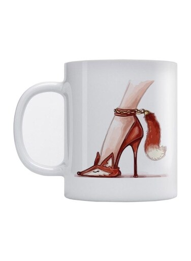 Fox Shoes Printed Mug White/Brown/Beige