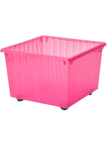 Ikea VESSLA Storage Crate with castors 39x39 cm (15 &frac14;x15 &frac14;) (39x39 cm, Pink)